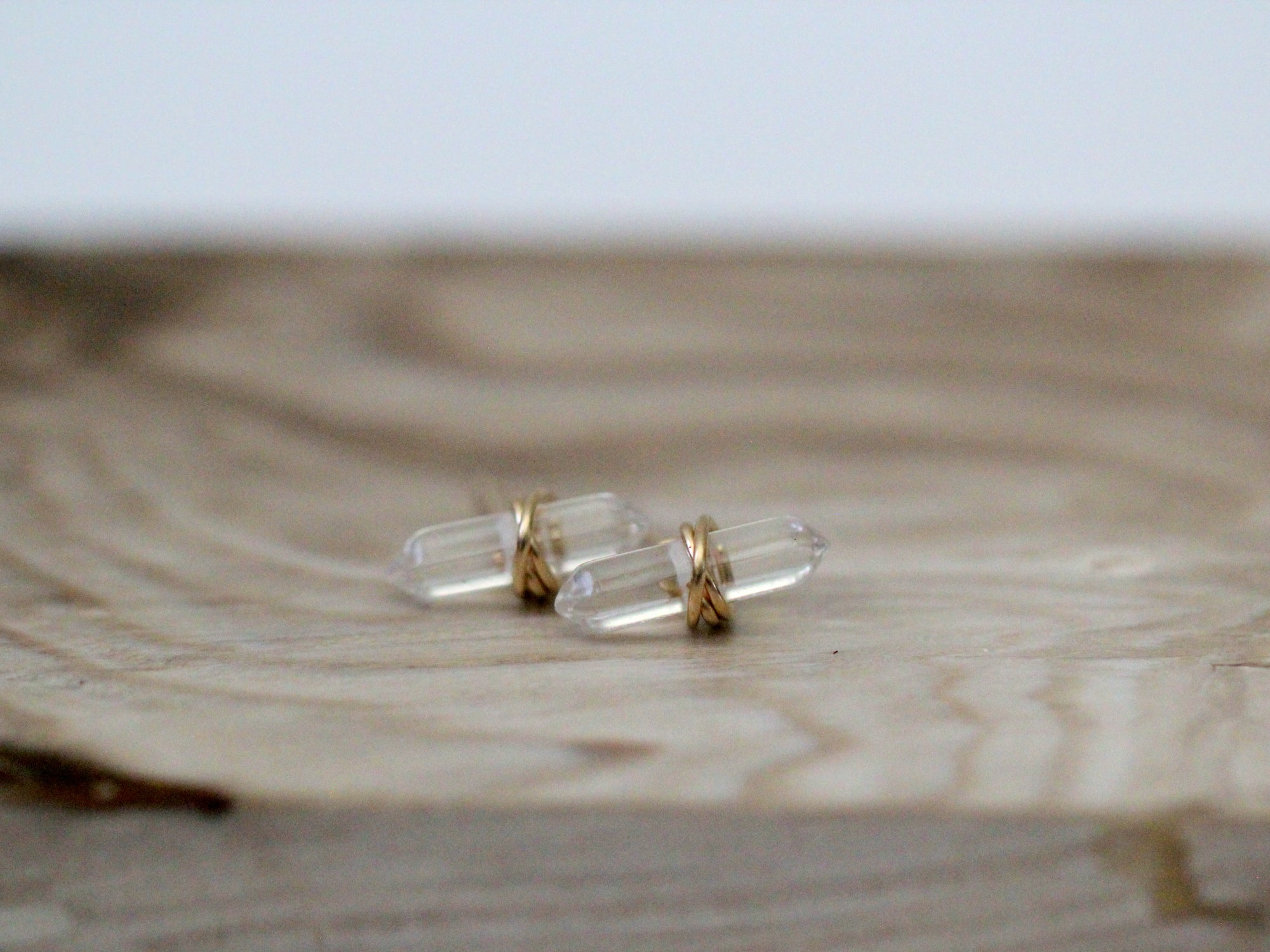 Crest Studs - Crystal Quartz