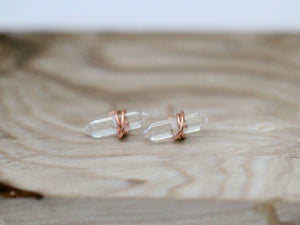 Crest Studs - Crystal Quartz