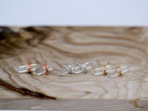 Crest Studs - Crystal Quartz