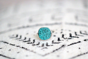 Druzy Cushion Cut Cocktail Ring - Teal