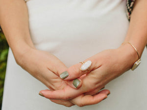 Long Oval Druzy Ring - Eclipse