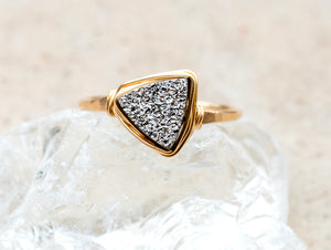 Druzy Triangle Ring - Platinum