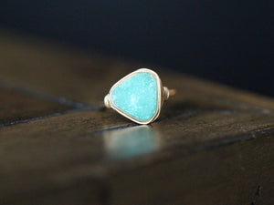 Druzy Triangle Ring - Buttermint