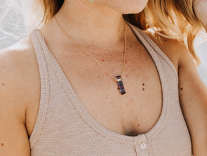 Fluorite Vertical Bar Necklace