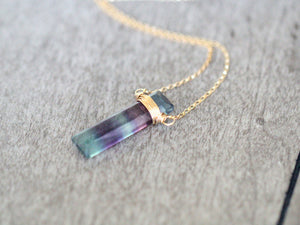 Fluorite Vertical Bar Necklace