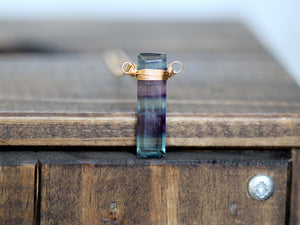 Fluorite Vertical Bar Necklace