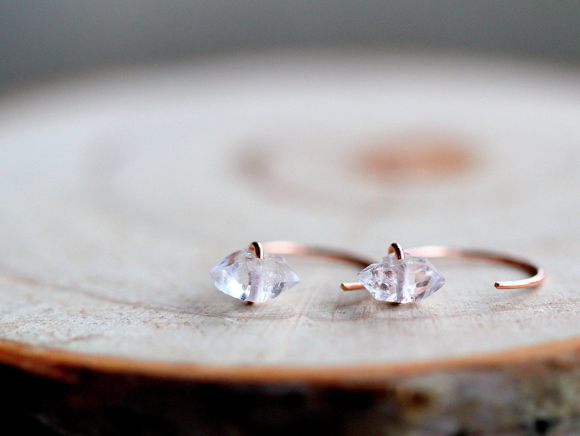 Herkimer Diamond Hug Hoops