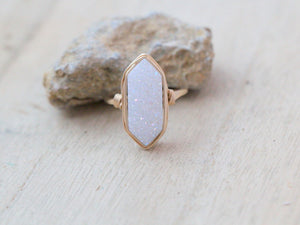 Long Hexagon Ring - Cottontail