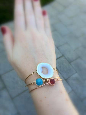 Agate Slice Bracelet - Peacock  ( As Seen On Jane The Virgin )