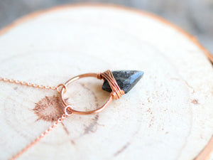 Albatross Necklace - Black Sunstone