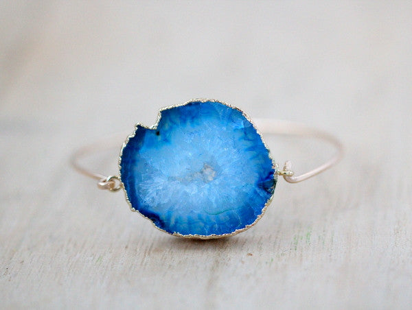 Agate Slice Bracelet - Peacock  ( As Seen On Jane The Virgin )