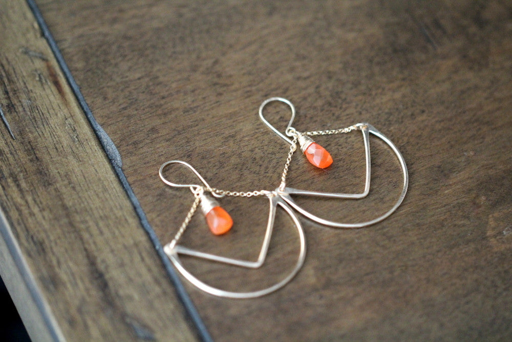 Tulip Hoops - Carnelian  ( As Seen On Cedar Cove )