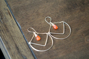 Tulip Hoops - Carnelian  ( As Seen On Cedar Cove )