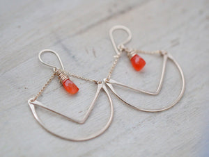 Tulip Hoops - Carnelian  ( As Seen On Cedar Cove )