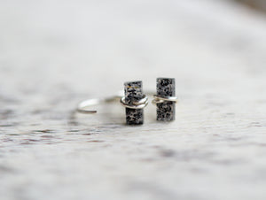 Black Sunstone Hug Hoops