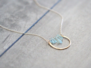 Bar Graph Necklace - Aquamarine