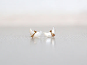 Mini Moonbeam Studs - Mother of Pearl