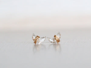 Mini Moonbeam Studs - Crystal Quartz