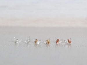 Mini Moonbeam Studs - Crystal Quartz