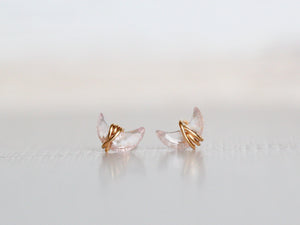 Mini Moonbeam Studs - Rose Quartz