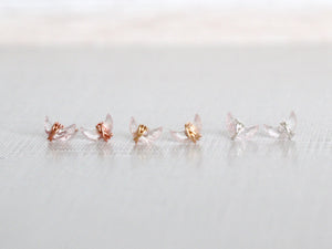 Mini Moonbeam Studs - Rose Quartz