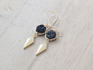 Stiletto Hexagon Earrings - Eclipse