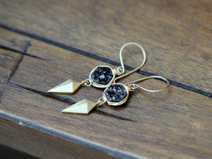 Stiletto Hexagon Earrings - Eclipse