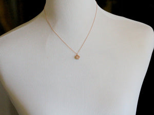 Petite Druzy Bezel Pendant Necklace - Gilded Rose Gold
