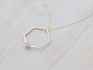 Refraction Hexagon Necklace - Herkimer Diamond