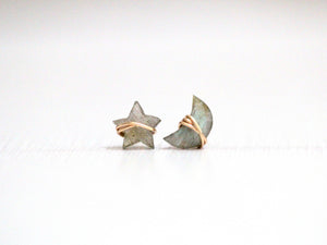 Moonbeam & Stardust Studs - Labradorite