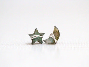 Moonbeam & Stardust Studs - Labradorite