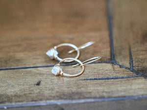 Herkimer Diamond Hoops  - As Seen On The Small Things Blog