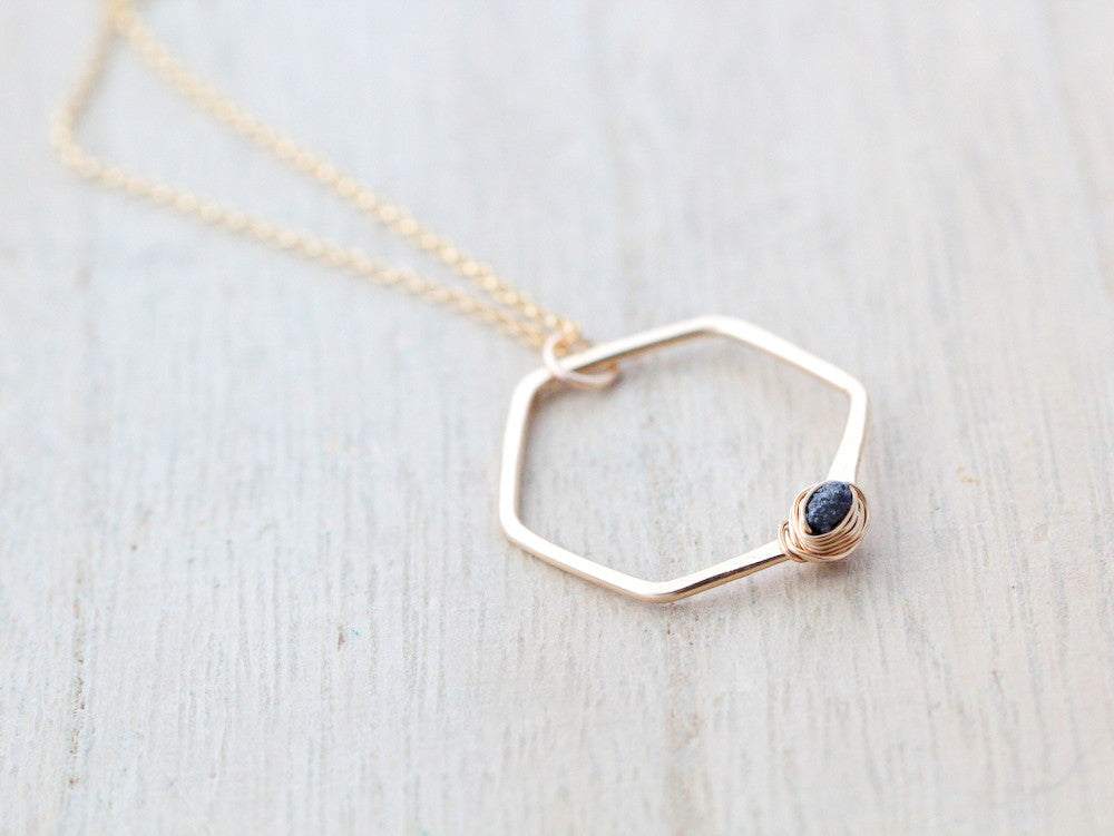 Refraction Hexagon Necklace - Black Diamond