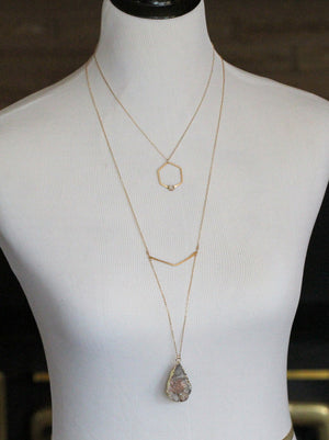 Refraction Hexagon Necklace - Black Diamond