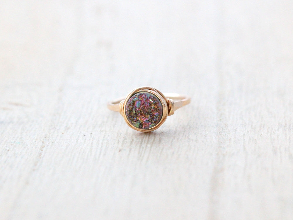 Unicorn Round Druzy Ring - 8mm