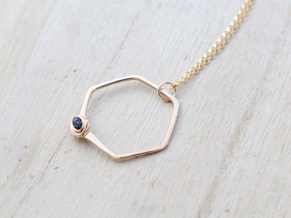 Refraction Hexagon Necklace - Black Diamond