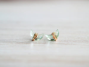 Moonbeam Studs - Green Fluorite