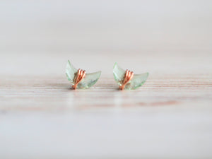 Moonbeam Studs - Green Fluorite