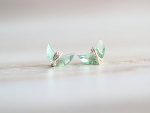 Moonbeam Studs - Green Fluorite