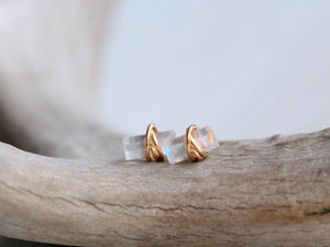 Baguette Studs - Moonstone