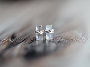 Baguette Studs - Moonstone