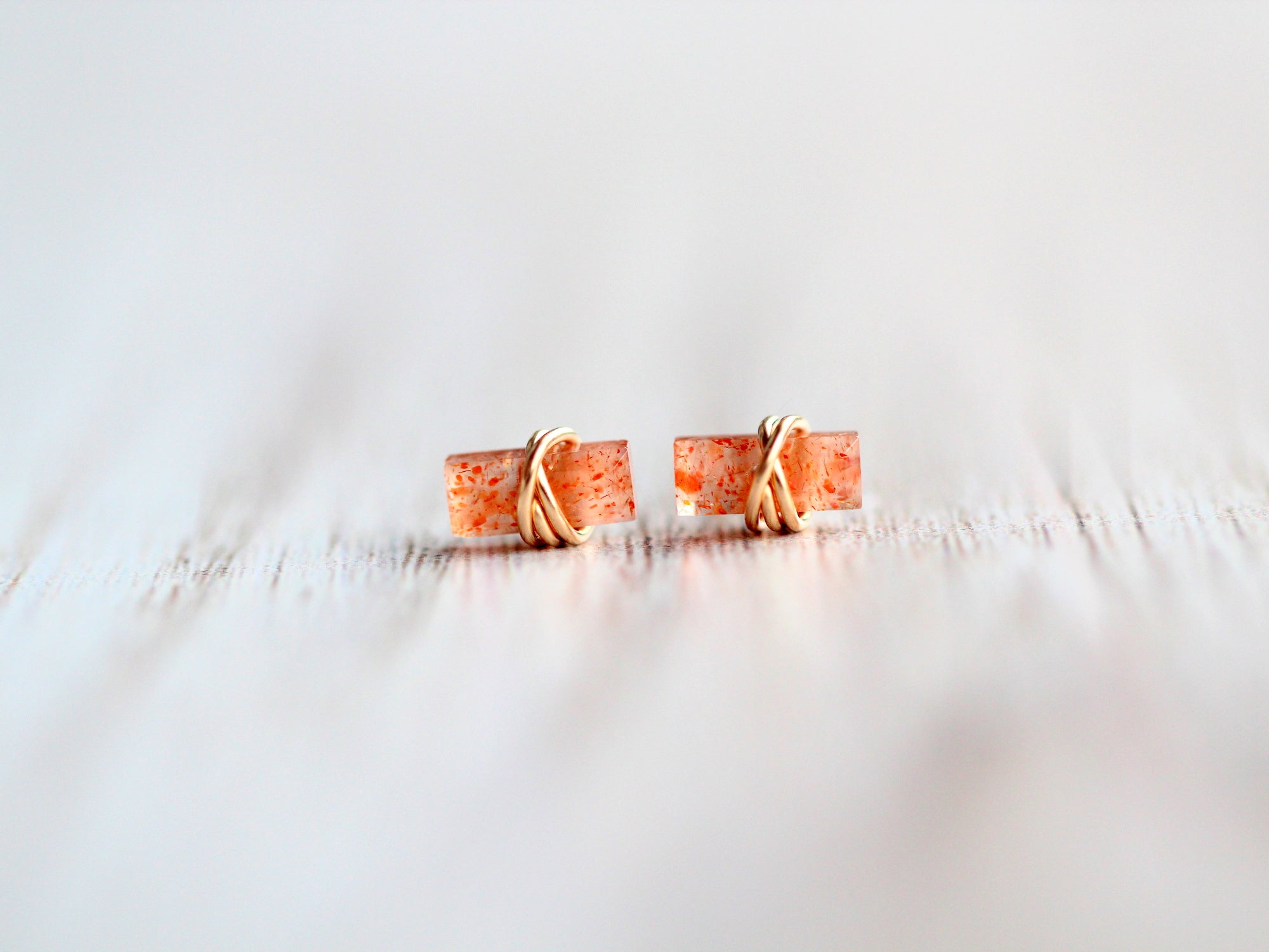 Baguette Studs - Sunstone