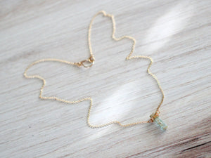 Raw Aquamarine Caged Necklace