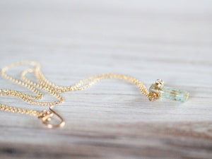 Raw Aquamarine Caged Necklace