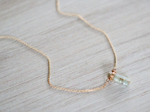 Raw Aquamarine Caged Necklace