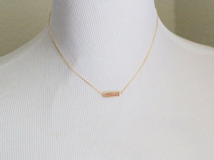 Druzy Baby Bar Necklace - Clementine