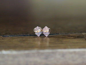 Pike Studs - Rose Quartz