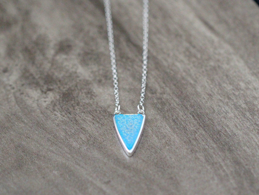 Druzy Finn Necklace - Aqua