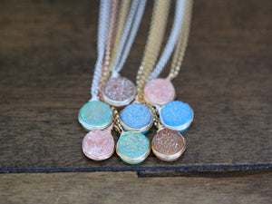 Druzy Bezel Pendant Necklaces - Pastel Edition  ( New Color )