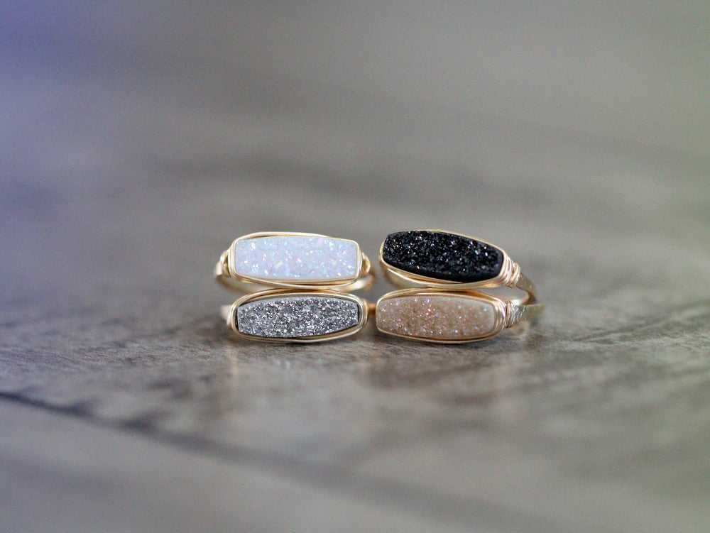 Druzy Bar Ring